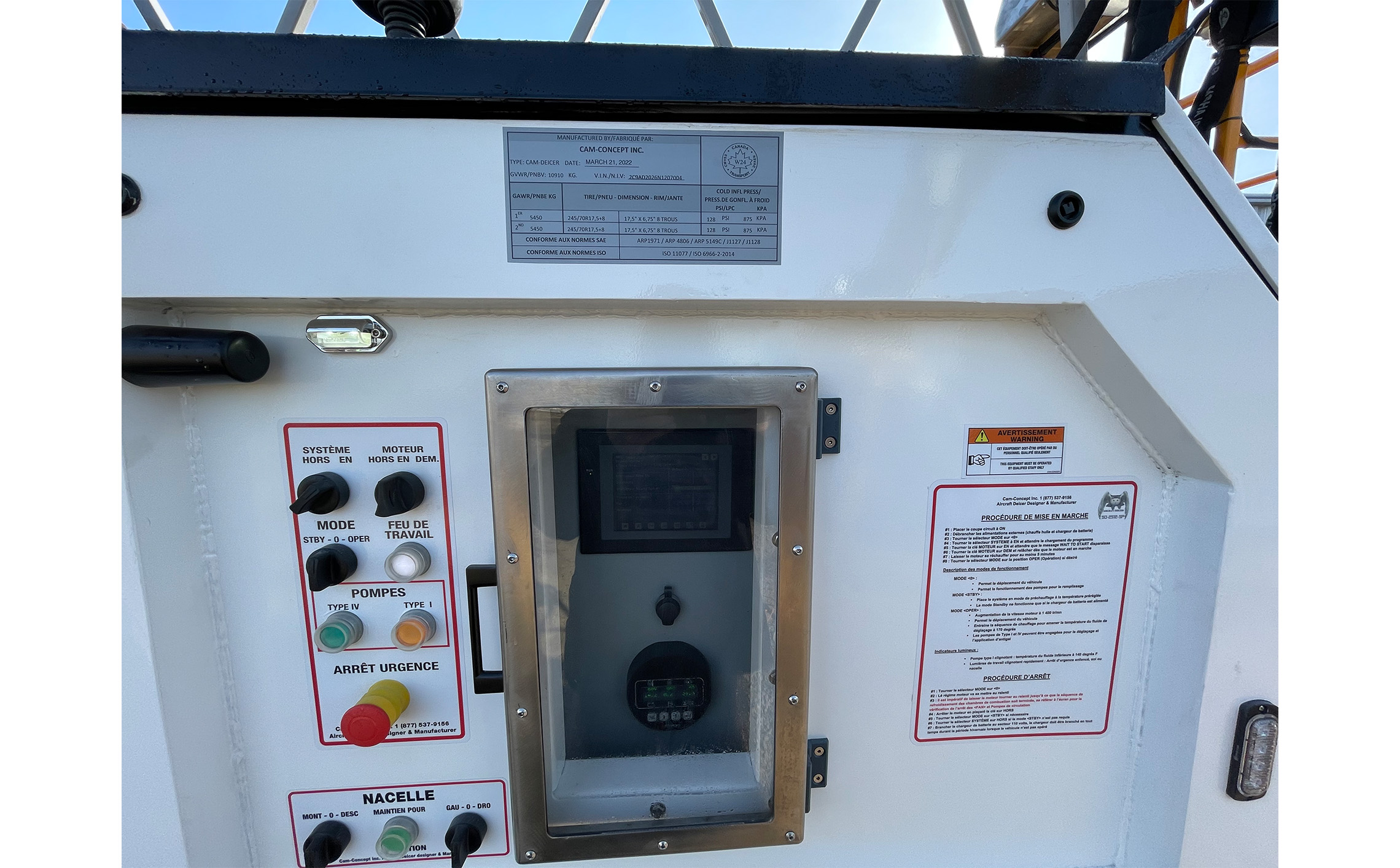 bucket control panel